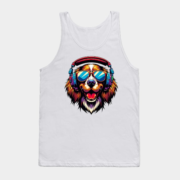 Field Spaniel Smiling DJ with Harmonious Beats Tank Top by ArtRUs